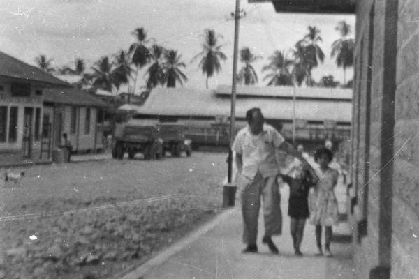 Familia Wo Ching Arias: Arturo Wo Ching Bee Kee, Roque Wo Ching Arias, Elsa Nelly Wo Ching Arias. Siquirres, circa 1957