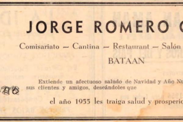 2. JORGE ROMERO CHIN Comisariato, cantina, restaurante, salón de billar