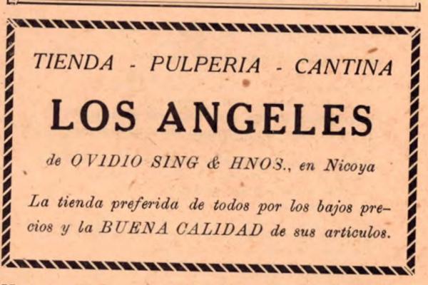 8. Tienda, pulpería y cantina LOS ANGELES - Ovidio Sing & HNOS.