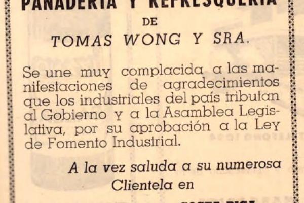 7. Panadería y refresquería - Tomás Wong y Sra.